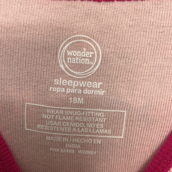 Wonder Nation Girls' Unicorn Cotton Sleep Set, 2 Piece - Picture 5 of 9